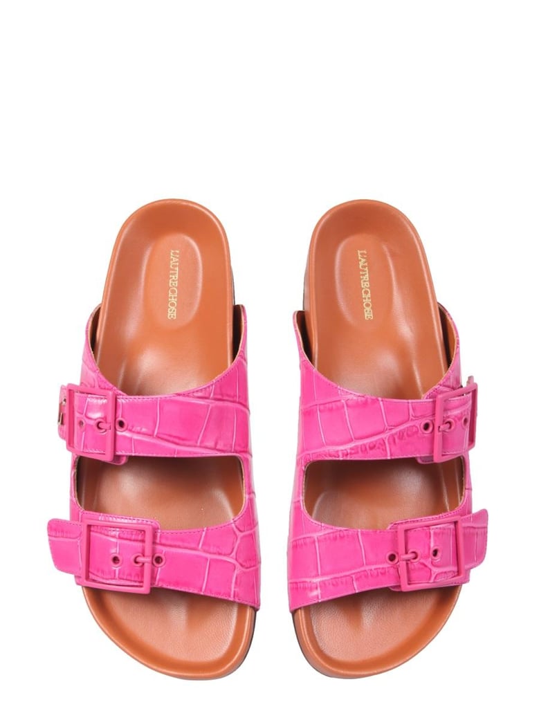 sandals with coconut print leather by Selfnex