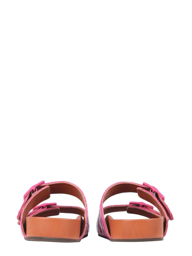 sandals with coconut print leather by Selfnex