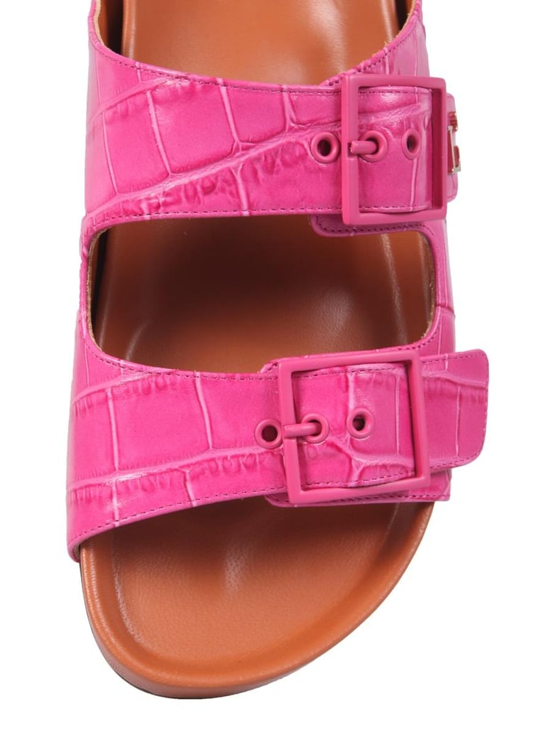 sandals with coconut print leather by Selfnex