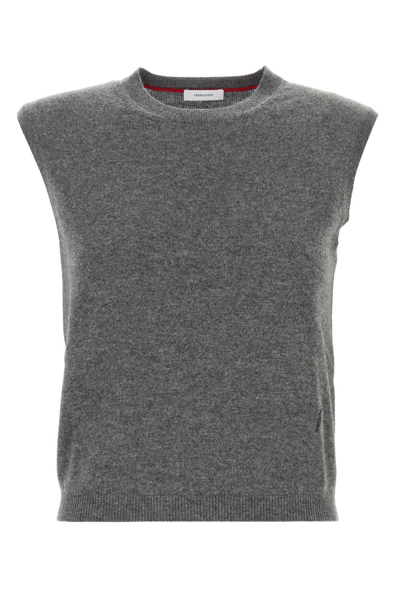 grey stretch cashmere blend vest by Selfnex