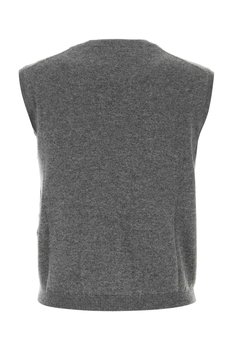 grey stretch cashmere blend vest by Selfnex