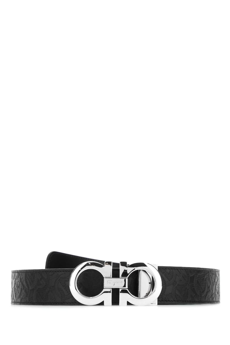black leather reversible belt by Selfnex