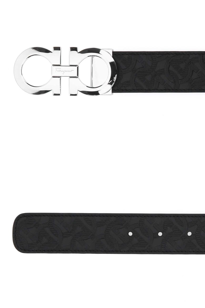 black leather reversible belt by Selfnex