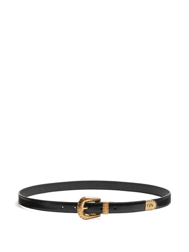 black leather belt by Selfnex