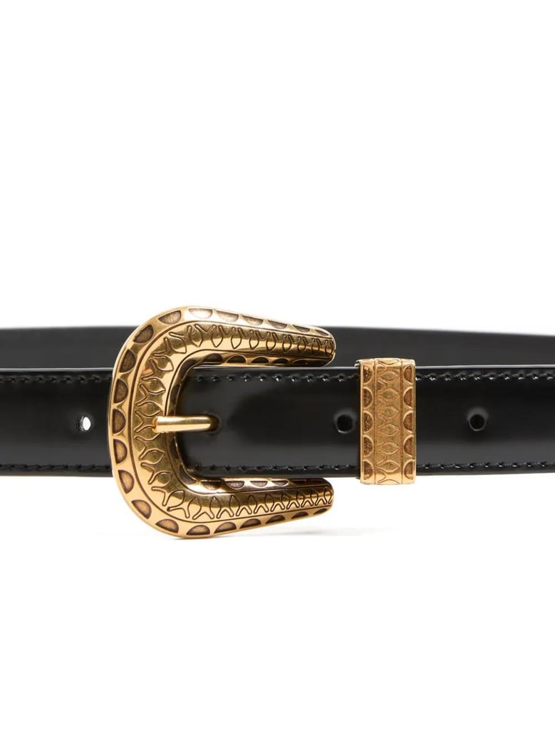 black leather belt by Selfnex