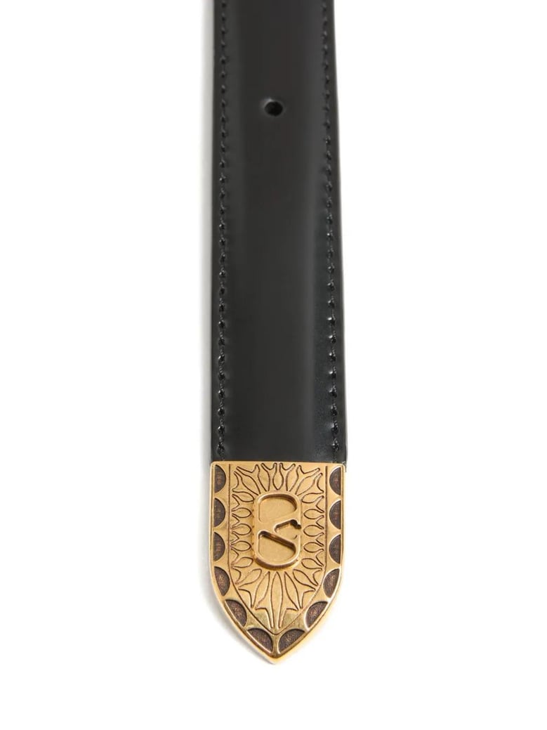 black leather belt by Selfnex