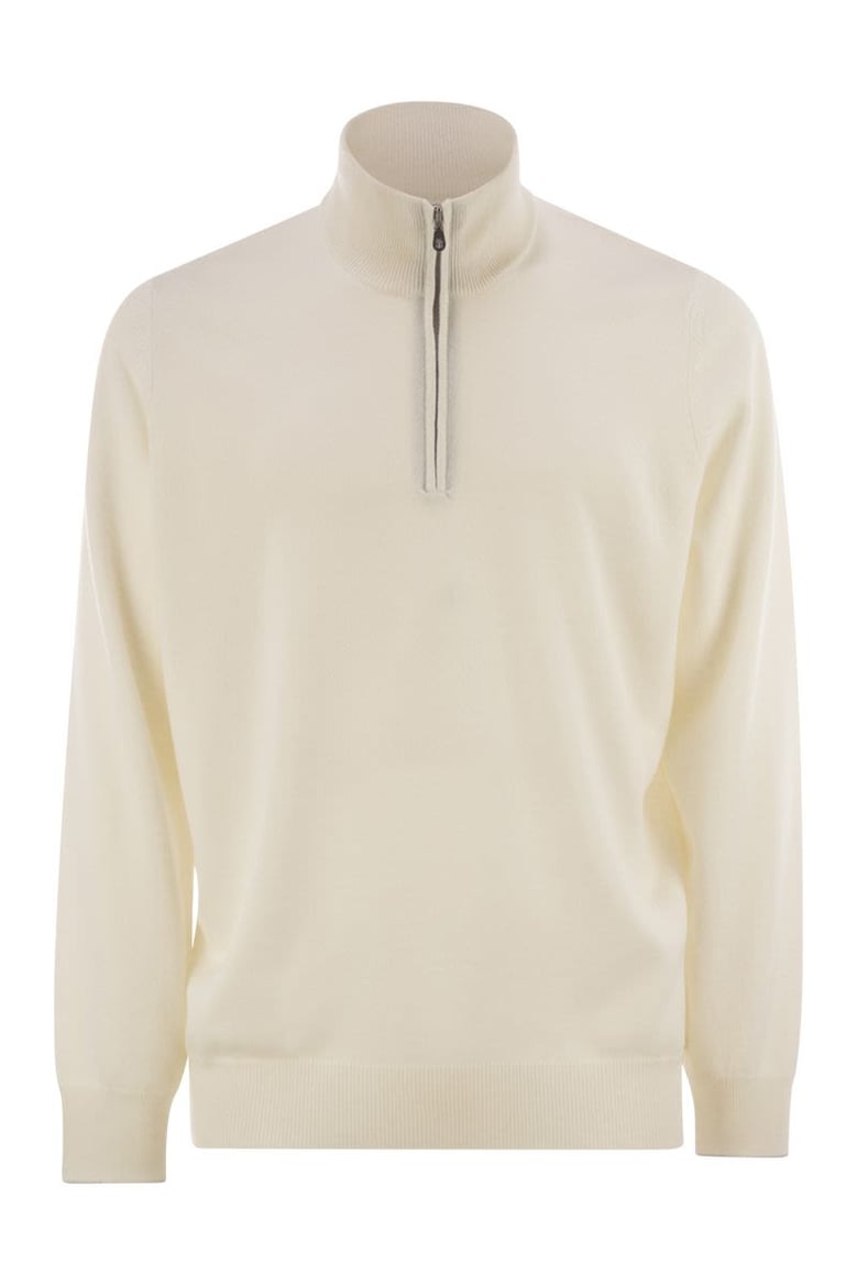 high-necked cashmere sweater with zip opening by Selfnex