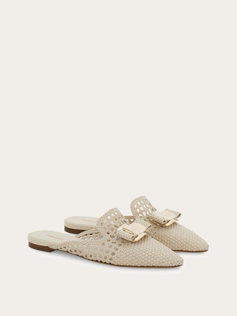 mules leather trenchy lazo beige by Selfnex