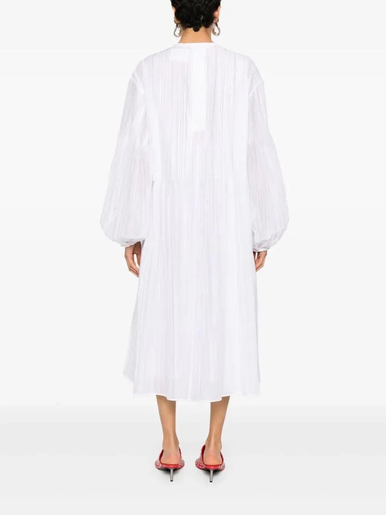 white pleated dress by Selfnex
