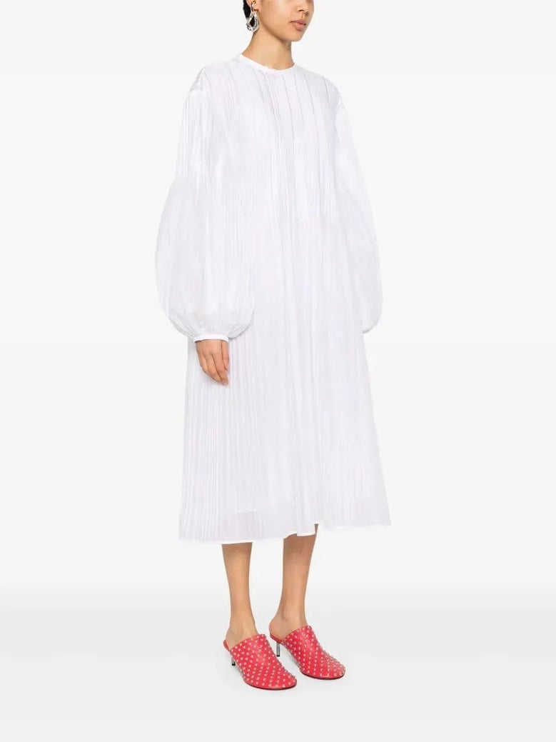 white pleated dress by Selfnex
