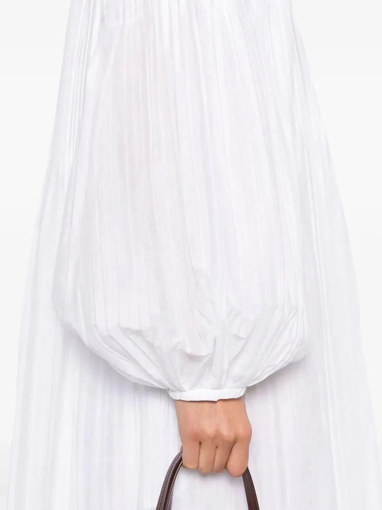 white pleated dress by Selfnex