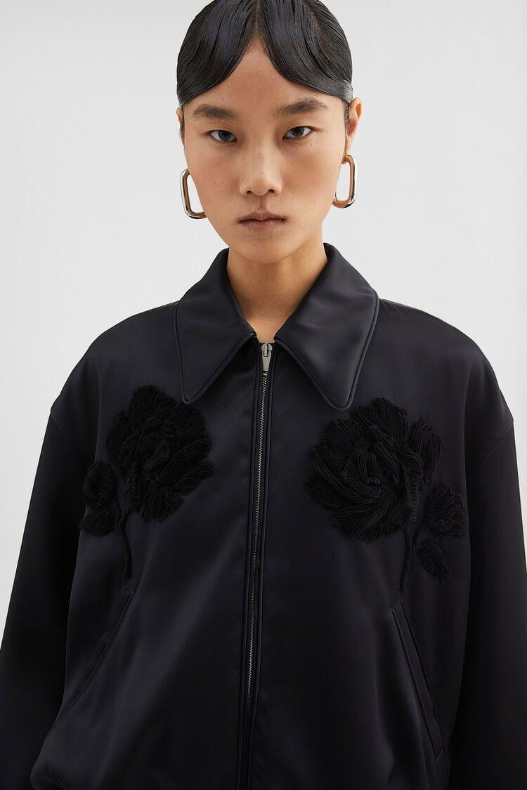 bomber floral relieve black by Selfnex