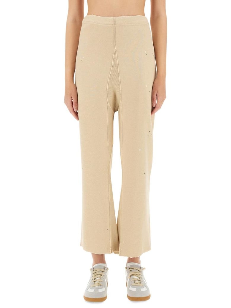ivory cotton trousers by Selfnex