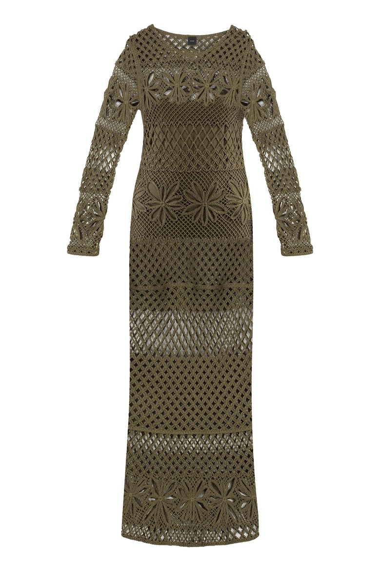 openwork-knit long dress by Selfnex