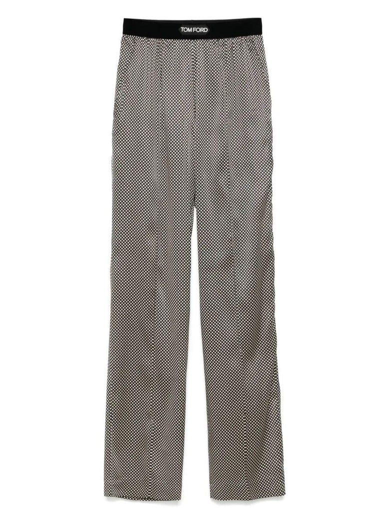 polka dot signature silk pj pants by Selfnex