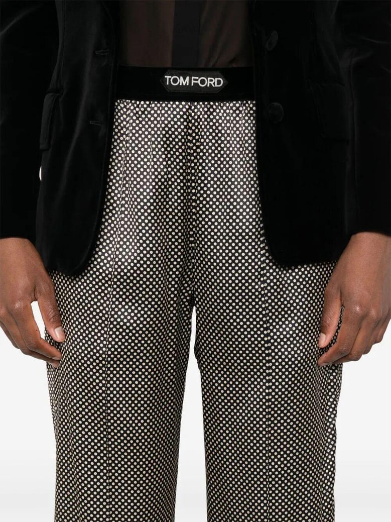 polka dot signature silk pj pants by Selfnex