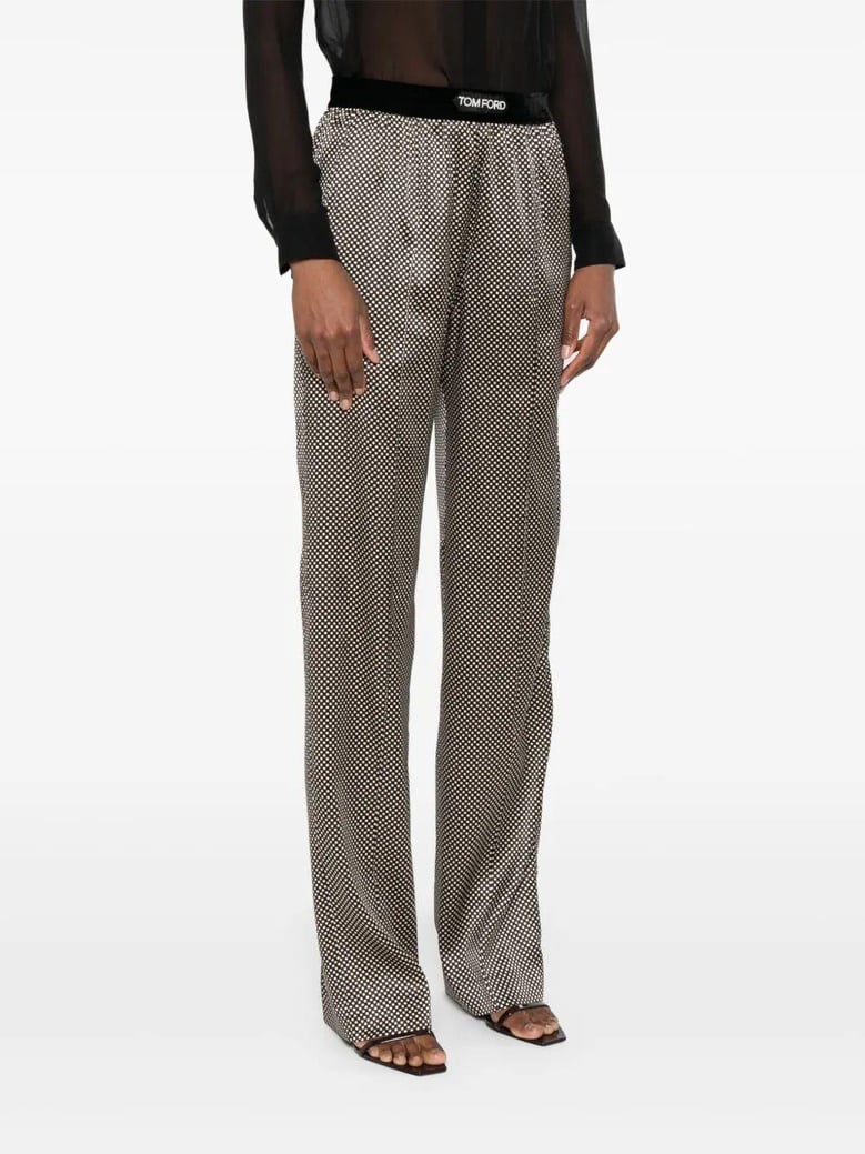polka dot signature silk pj pants by Selfnex