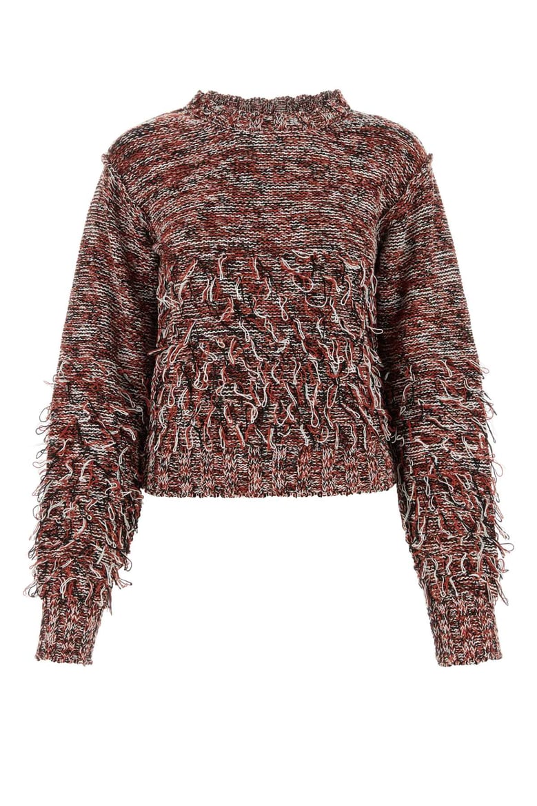 embroidered cotton blend sweater by Selfnex