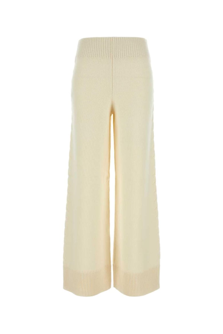 ivory wool blend ash wide-leg pant by Selfnex