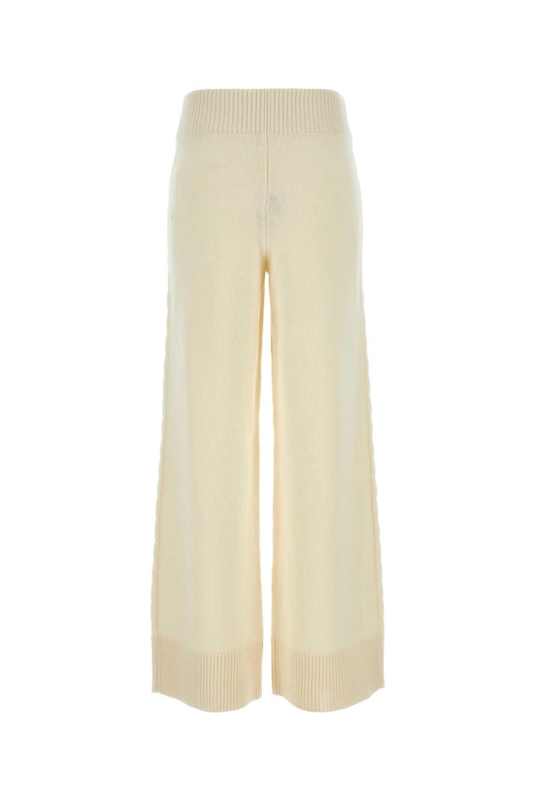 ivory wool blend ash wide-leg pant by Selfnex