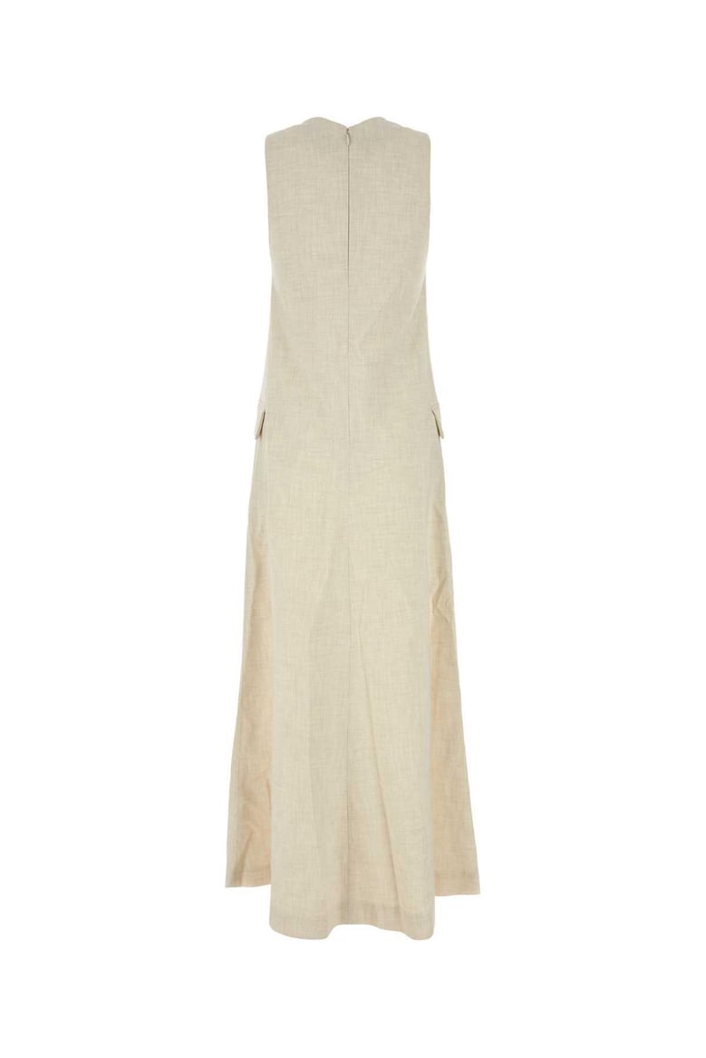 sand stretch polyester blend floris dress by Selfnex