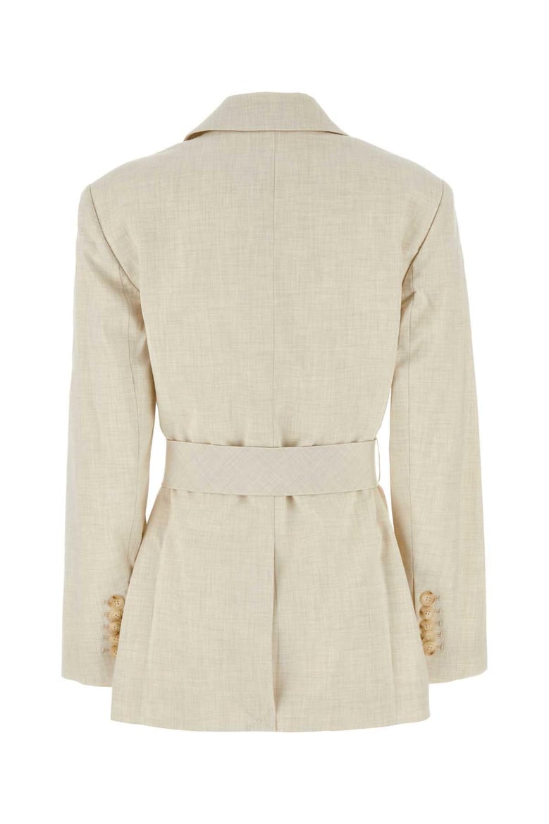 sand stretch polyester blend floris blazer by Selfnex