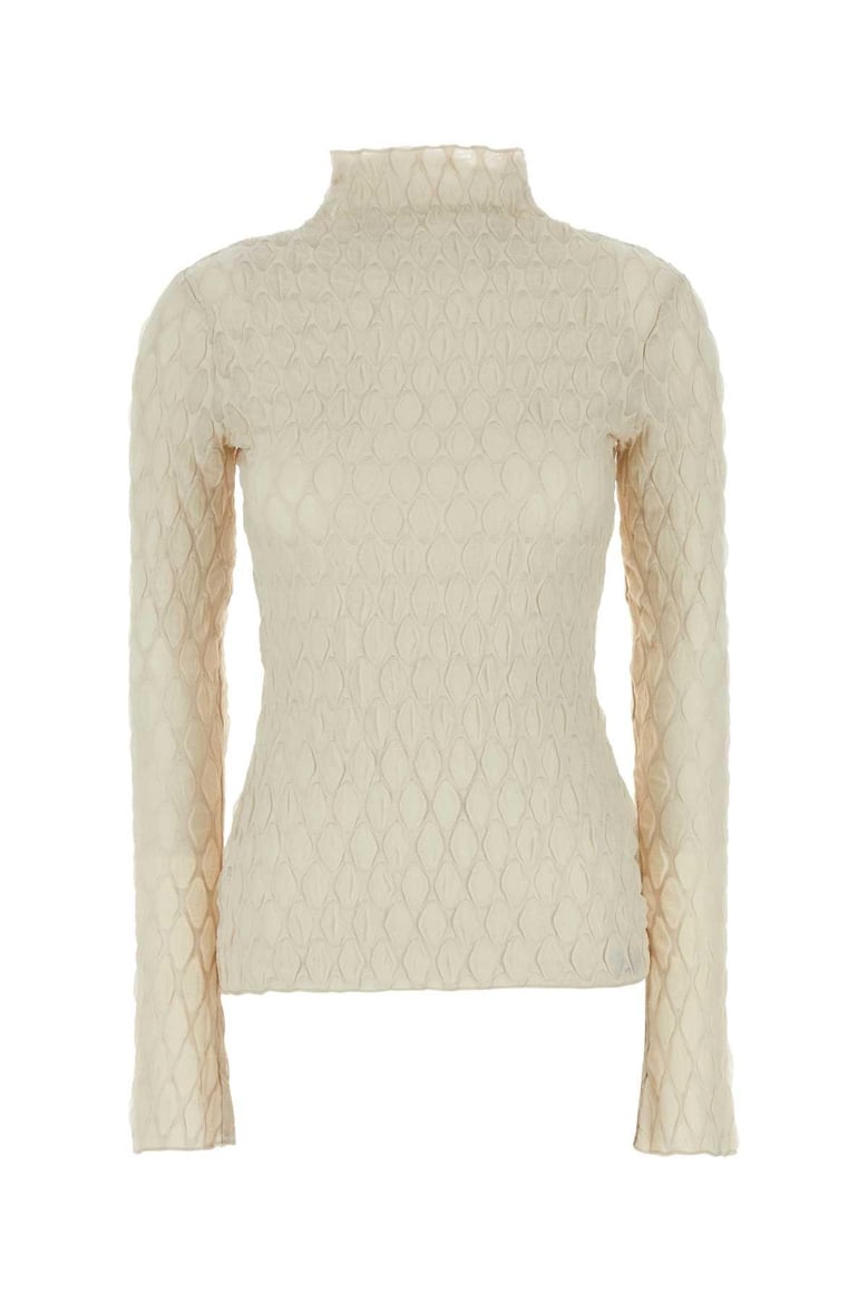 ivory stretch polyester sissil top by Selfnex