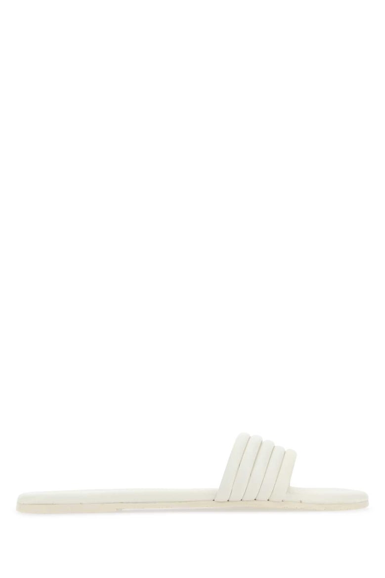 chalk leather serena slippers by Selfnex