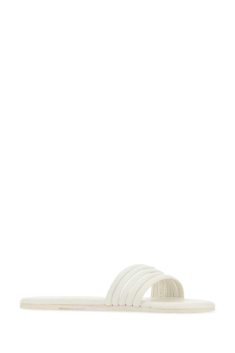 chalk leather serena slippers by Selfnex