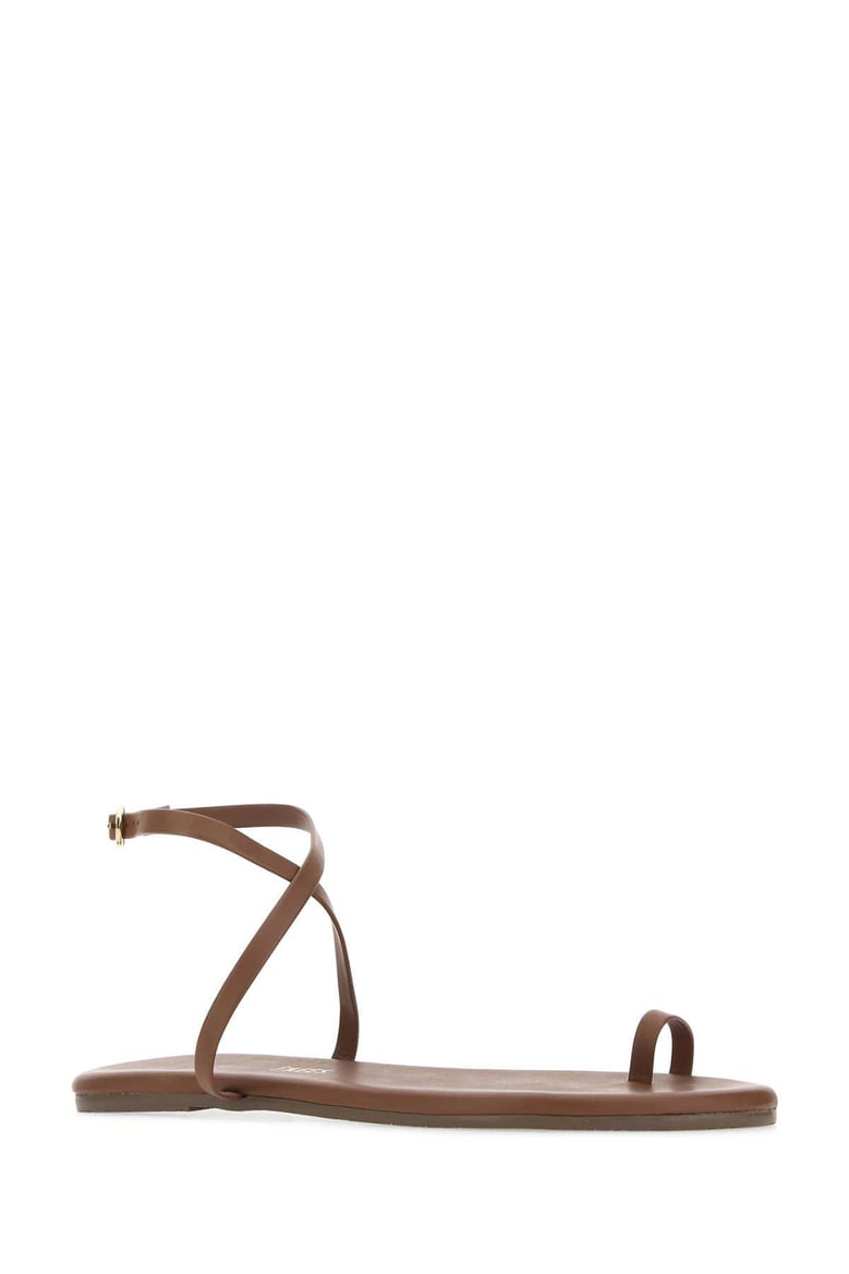 chocolate leather phoebe sandals by Selfnex