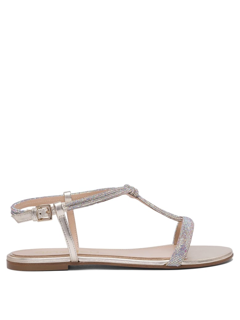 leather silver sandals by Selfnex