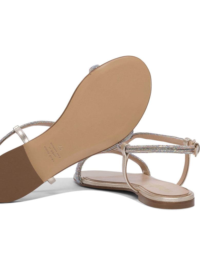 leather silver sandals by Selfnex