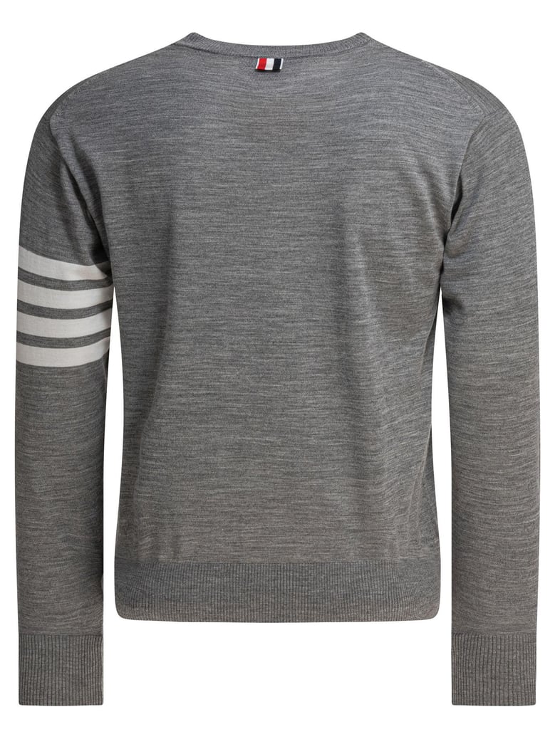 classic crewneck pullover w/ 4 bar sleeve in fine merino wool by Selfnex