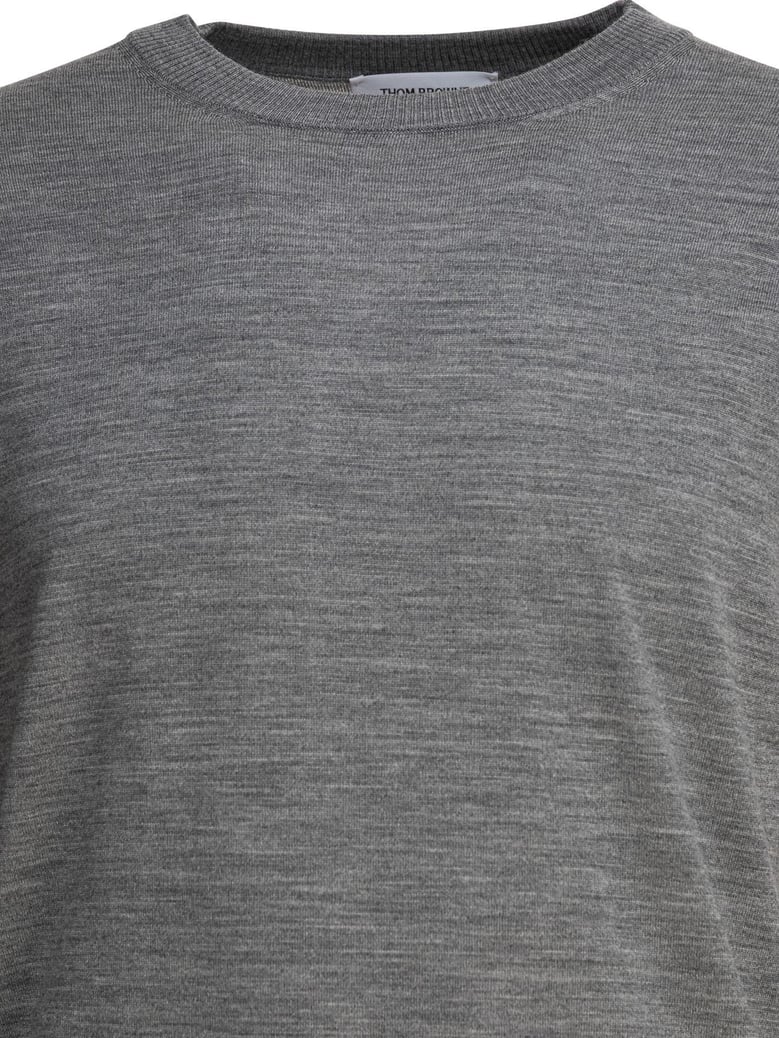 classic crewneck pullover w/ 4 bar sleeve in fine merino wool by Selfnex