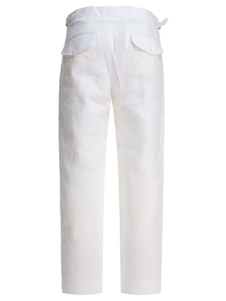 linen white trousers by Selfnex