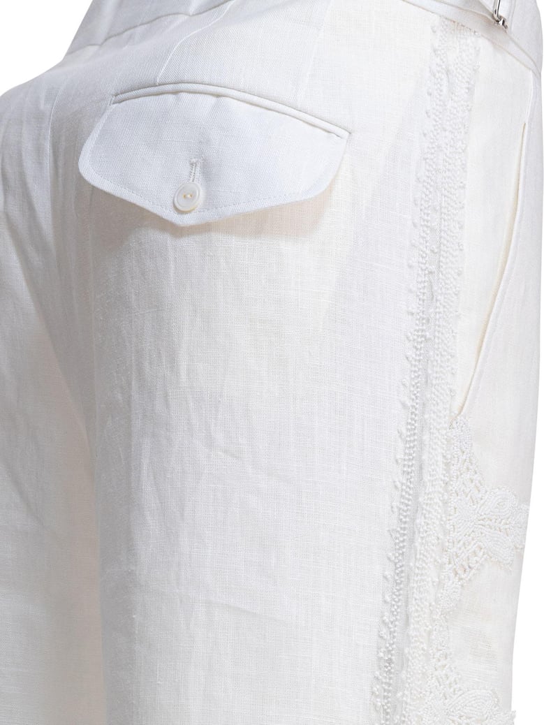 linen white trousers by Selfnex