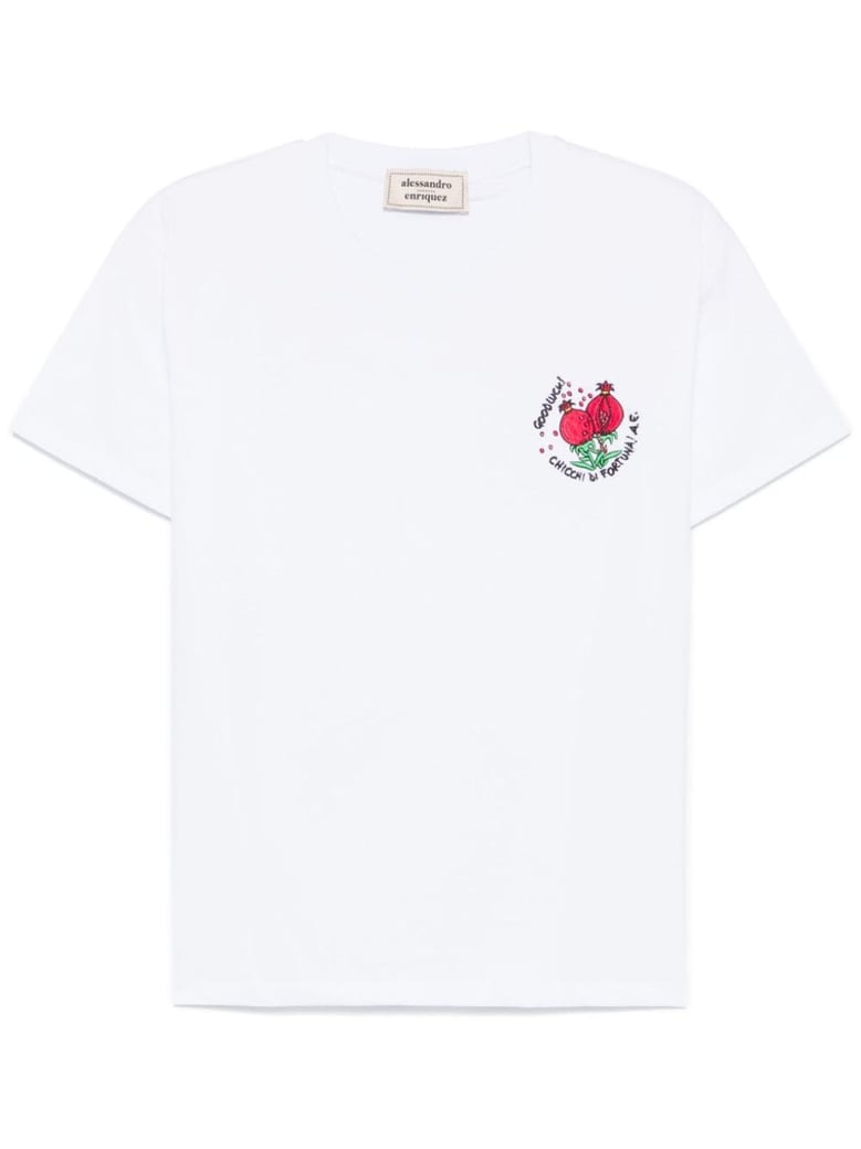embroidered cotton t-shirt by Selfnex