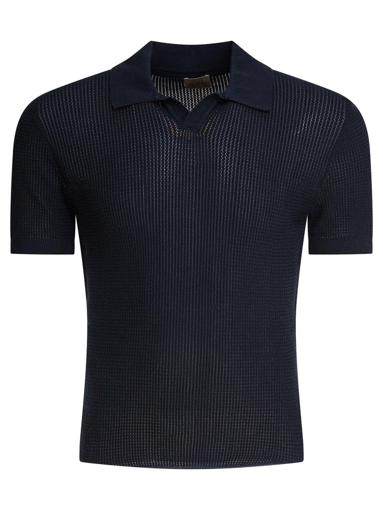 cotton blue polo shirt by Selfnex