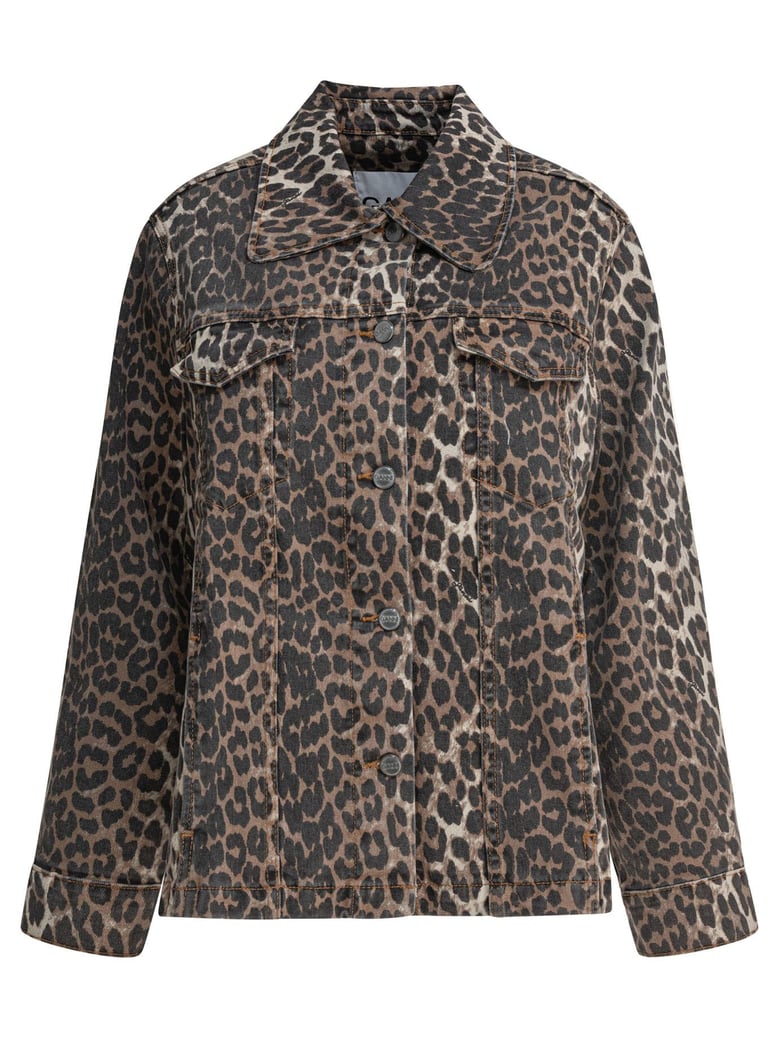 leopard denim jacket by Selfnex