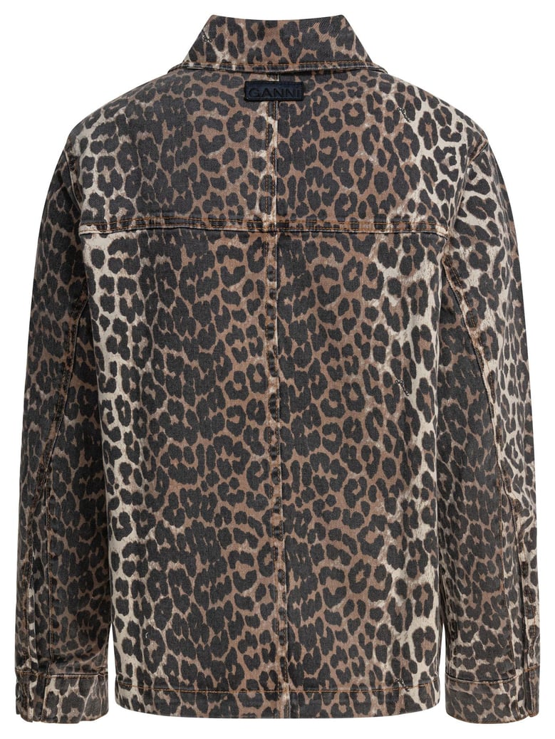 leopard denim jacket by Selfnex
