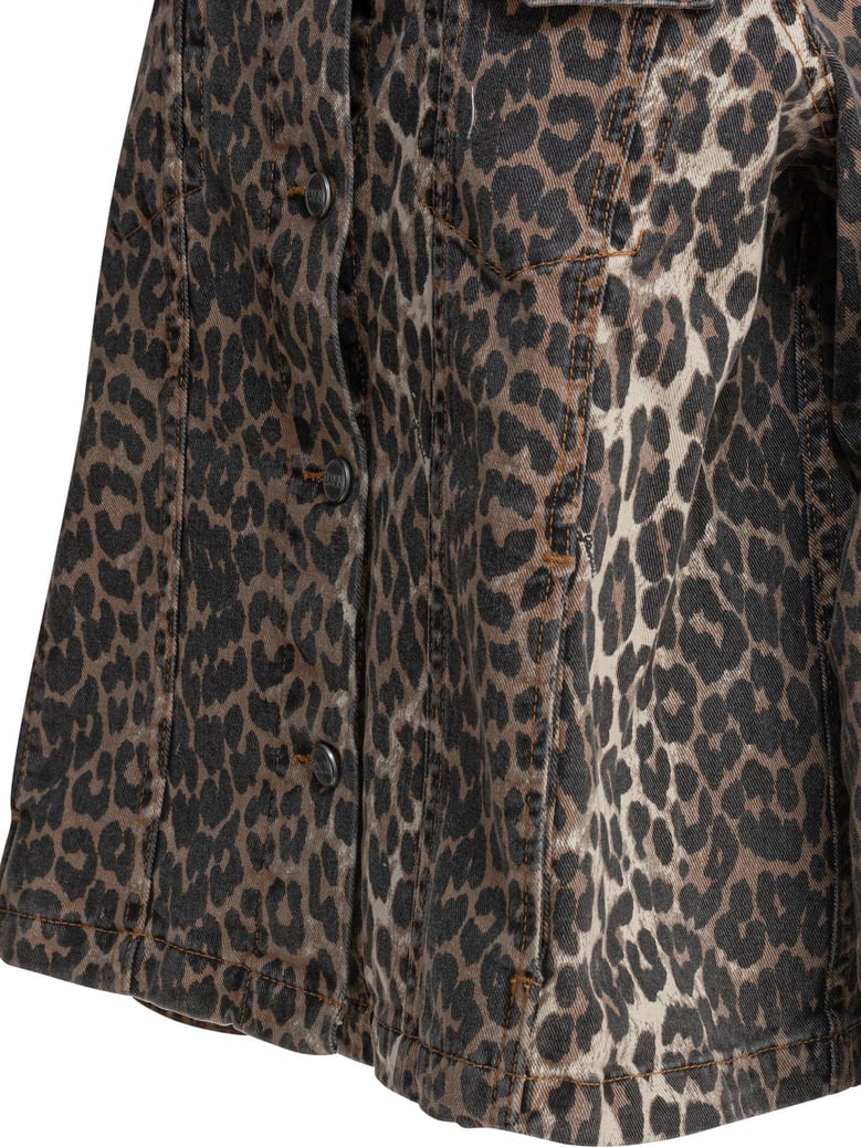 leopard denim jacket by Selfnex