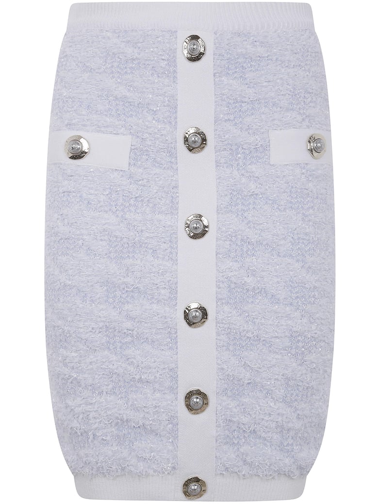 buttoned tweed knee lenght skirt by Selfnex