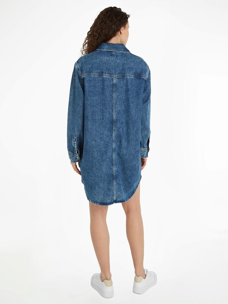 long denim shirt dress by Selfnex