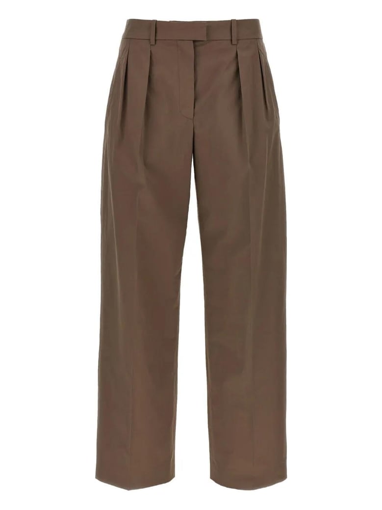 taupe cotton trousers by Selfnex
