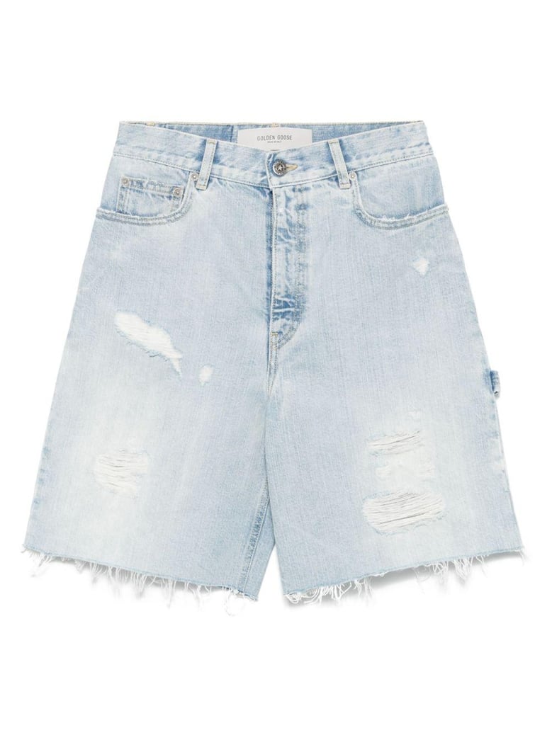 cloud blue cotton shorts by Selfnex