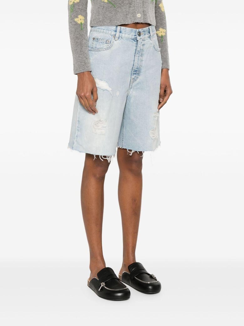 cloud blue cotton shorts by Selfnex