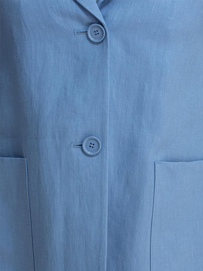 linen light blue jacket by Selfnex