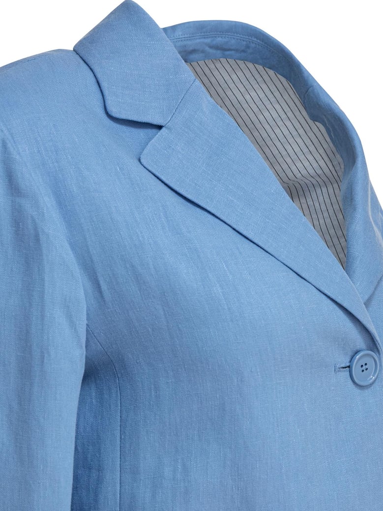 linen light blue jacket by Selfnex