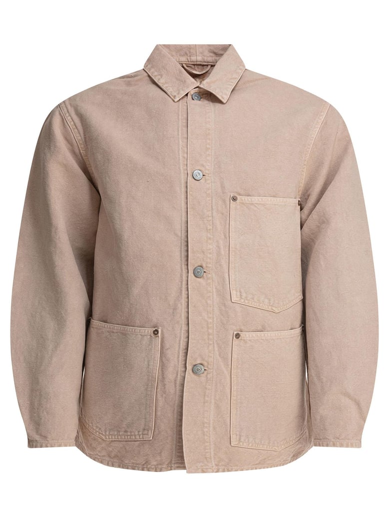 beige cotton hemp jacket by Selfnex