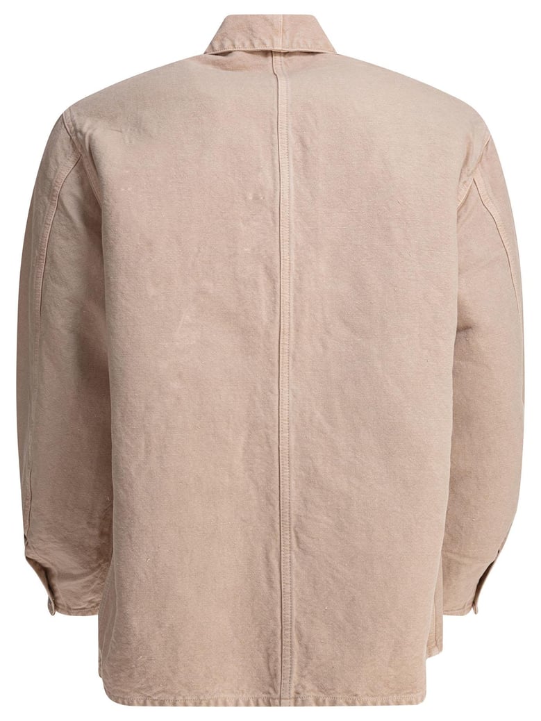 beige cotton hemp jacket by Selfnex